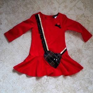 Red Mini Drop Waist Dress